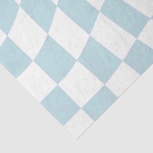 Stijlvol Retro Blue Pastel Warped Checkerboard Tissuepapier (Detail)