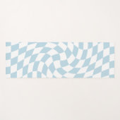 Stijlvol Retro Blue Pastel Warped Checkerboard Yogamat (Voorkant (horizontaal))