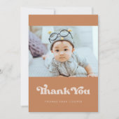 Stijlvol retro bruin suiker Baby shower Bedankkaart (Voorkant)