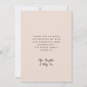 Stijlvol retro bruin suiker Baby shower Bedankkaart (Achterkant)