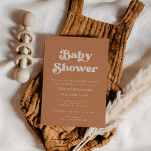 Stijlvol retro bruin suiker Baby shower