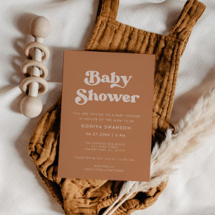 Stijlvol retro bruin suiker Baby shower Kaart