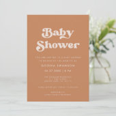 Stijlvol retro bruin suiker Baby shower Kaart (Staand voorkant)
