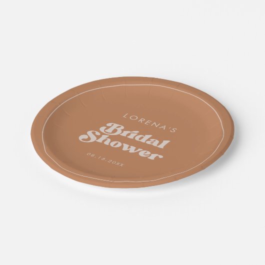 Stijlvol retro bruin suiker Vrijgezellenfeest Papieren Bordje (Gekanteld)