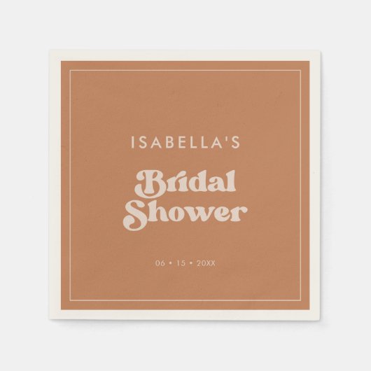 Stijlvol retro bruin suiker Vrijgezellenfeest Servet (Voorkant)