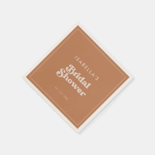 Stijlvol retro bruin suiker Vrijgezellenfeest Servet (Hoek)