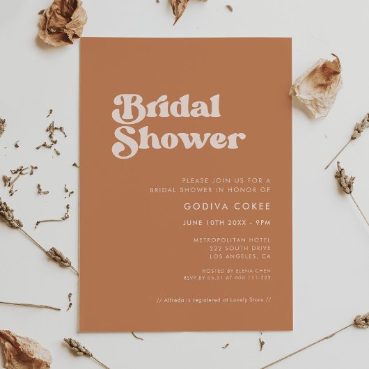 Stijlvol retro-bruin Vrijgezellenfeest Kaart