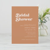 Stijlvol retro-bruin Vrijgezellenfeest Kaart (Staand voorkant)