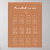 Stijlvol retro-bruine bruinsuiker bruiloft poster (Voorkant)