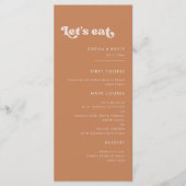 Stijlvol retro bruine suiker Laten we bruiloft ete Menu (Voorkant)