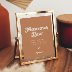 Stijlvol retro Bruine suiker Momosa bar bord Poster