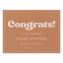 Stijlvol retro bruine suikerbereidingen Afstuderen