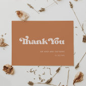 Stijlvol retro bruine suikerbruiloft bedankkaart