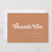 Stijlvol retro bruine suikerbruiloft bedankkaart (Voorkant)