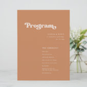 Stijlvol retro bruine suikerbruiloft programmakaart (Staand voorkant)