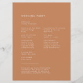 Stijlvol retro bruine suikerbruiloft programmakaart (Achterkant)