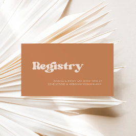 Stijlvol retro-bruine suikertrouwkaart informatiekaartje