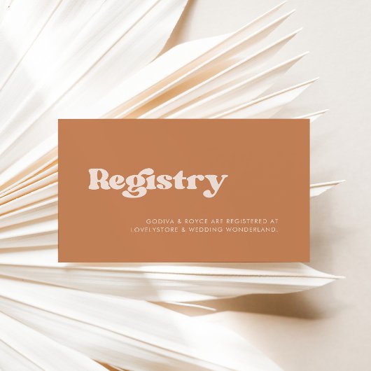 Stijlvol retro-bruine suikertrouwkaart informatiekaartje