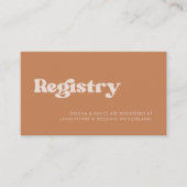 Stijlvol retro-bruine suikertrouwkaart informatiekaartje (Voorkant)