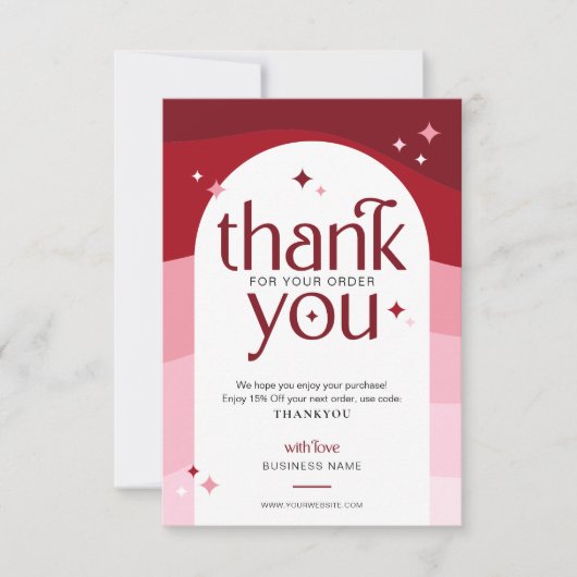 Stijlvol Retro Dank u Business Package Insert Bedankkaart (Voorkant)