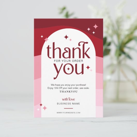 Stijlvol Retro Dank u Business Package Insert Bedankkaart (Staand voorkant)