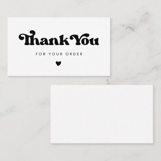Stijlvol retro Dank u voor uw bestelkaart Visitekaartje (Voorkant / Achterkant)