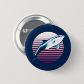 stijlvol Retro Dolphin Ronde Button 5,7 Cm (Voorkant /achterkant)