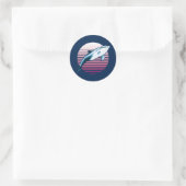 stijlvol Retro Dolphin Ronde Sticker (Tas)
