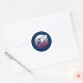 stijlvol Retro Dolphin Ronde Sticker (Envelop)