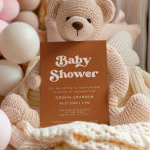 Stijlvol retro gebrand Sinaasappel Baby shower