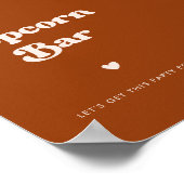 Stijlvol retro gebrand Sinaasappel Popcorn barteke Poster (Hoek)