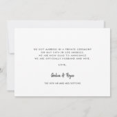 Stijlvol retro Gewoon gehuwde fotokaart Aankondiging (Achterkant)