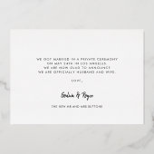 Stijlvol retro Gewoon gehuwde gouden folie fotokaa Uitnodiging (Achterkant)