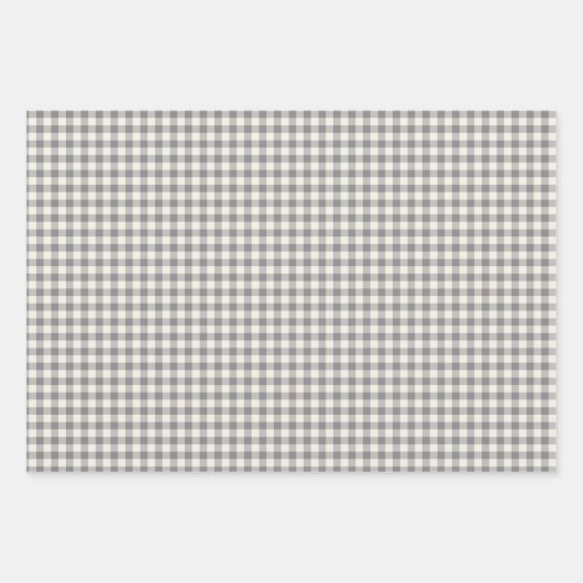 Stijlvol Retro Gray Gingham Pset Pattern Inpakpapier Vel (Voorkant)