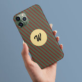 Stijlvol retro initiaal van rode en groene streep Case-Mate iPhone case