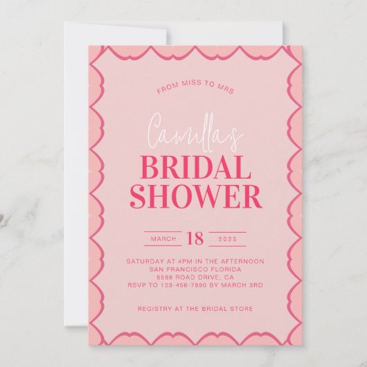 Stijlvol Retro Kleurrijk Rood en Roze Vrijgezellen Kaart (Voorkant)