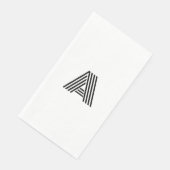 Stijlvol Retro Lijn Lettertype Initiaal Monogram Servet (Hoek)