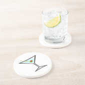 Stijlvol Retro Martini en Groene Olijf met Pimento Zandsteen Onderzetter (Zijkant)