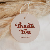 Stijlvol retro pach roze Dank je bruiloft Bedankjes Labels