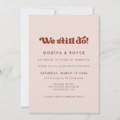 Stijlvol retro peach roze We doen nog steeds Vow-v Kaart (Voorkant)