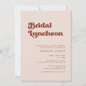 Stijlvol retro pekroze Bridal luncheon Kaart (Voorkant)