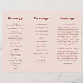 Stijlvol retro perzik roze drievoudig bruiloft pro flyer