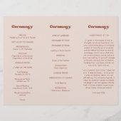 Stijlvol retro perzik roze drievoudig bruiloft pro flyer (Voorkant)
