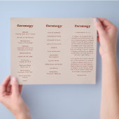 Stijlvol retro perzik roze drievoudig bruiloft pro flyer (Hand)