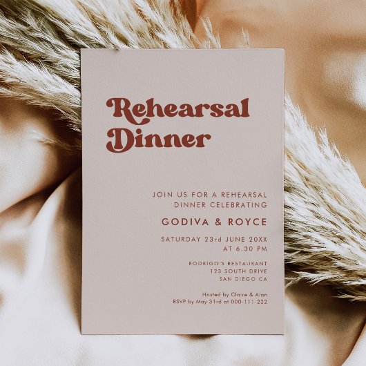 Stijlvol retro pink Rehearsal diner Kaart