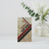 stijlvol Retro Red en zwart Visitekaartje (Staand voorkant)