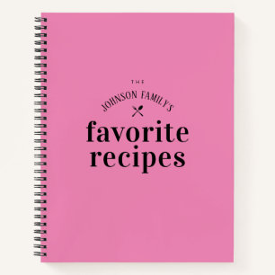 Stijlvol Retro  Roze Custom Name Recept Notitieboek