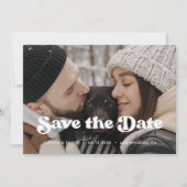 Stijlvol retro sparen de de fotokaart van de Datum Aankondiging (Voorkant)