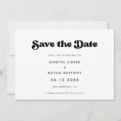 Stijlvol retro sparen de de fotokaart van de Datum Aankondiging (Achterkant)