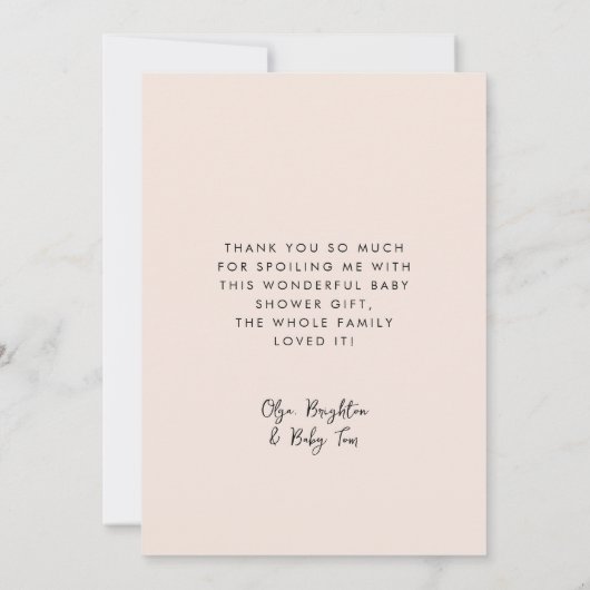 Stijlvol retro Terracotta Baby shower Bedankkaart (Achterkant)